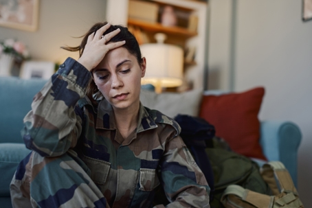 troubled service member at home