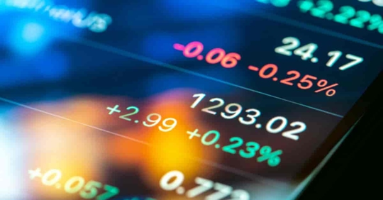 Stock reports on phone screen